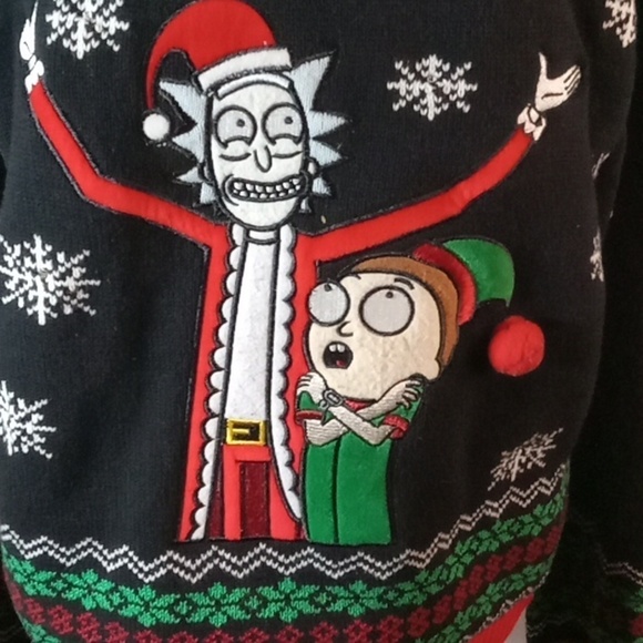 Spencer's workshop Rick and Morty Christmas sweater size medium - Picture 3 of 8